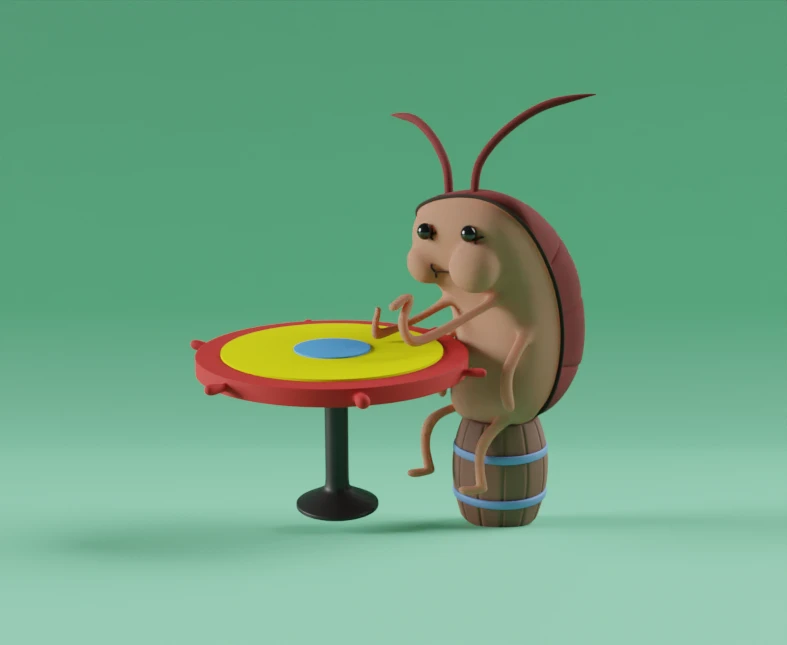 Variante del personaje sobre fondo verde