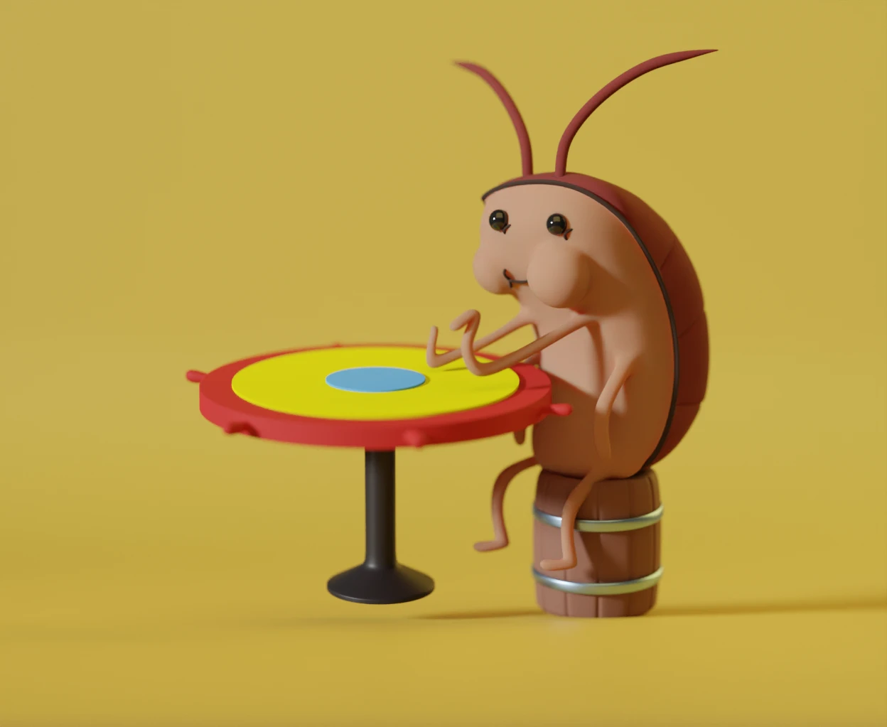 Variante del personaje sobre fondo amarillo
