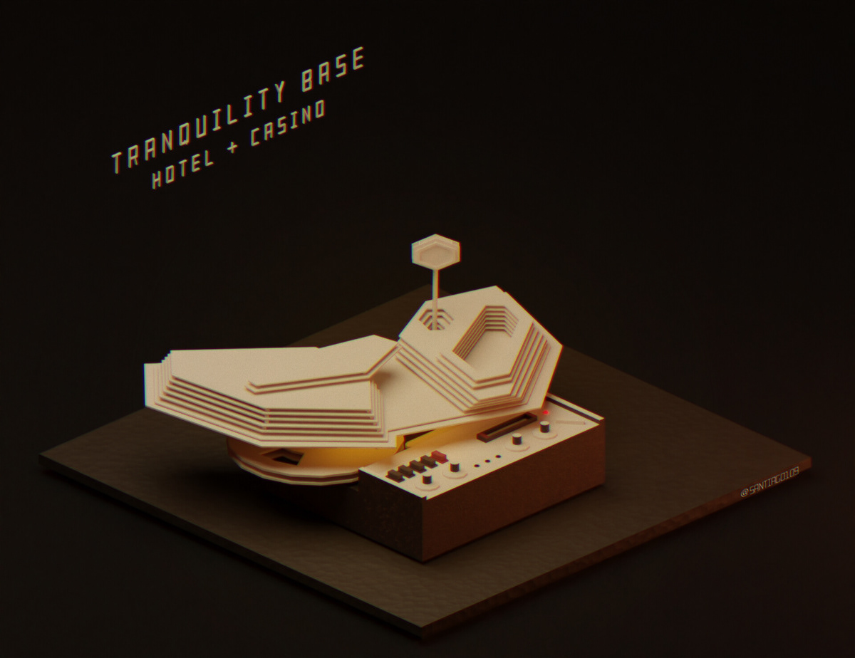 Interpretación isométrica de Tranquility Base Hotel & Casino de Arctic Monkeys